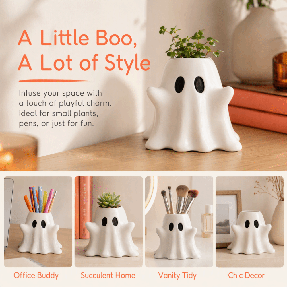 3D Printing Pot - 3D Printed White Ghost Vase Creative