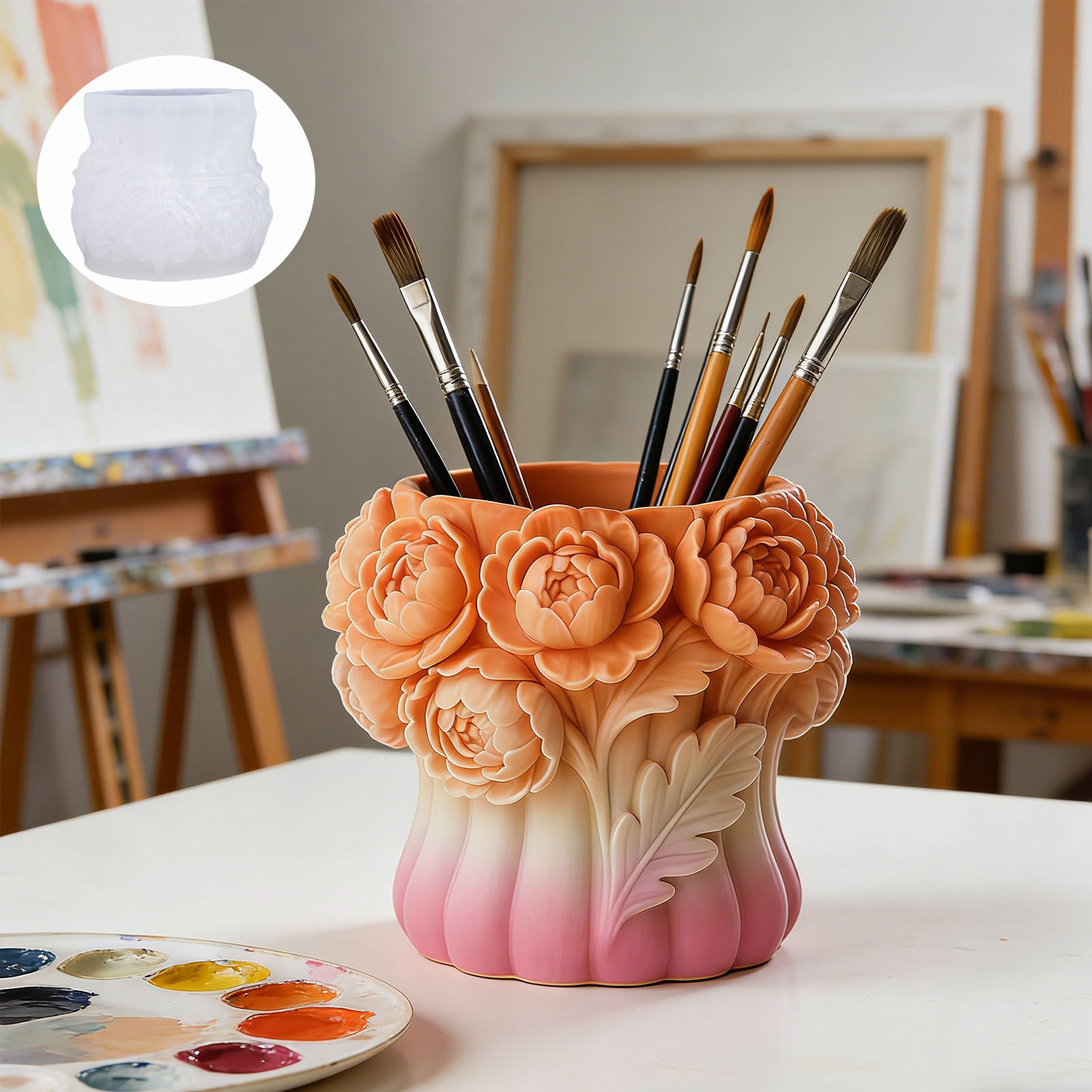 3D Rose Flower Vase Silicone M - đánh giá và giá 3D Printing Pot
