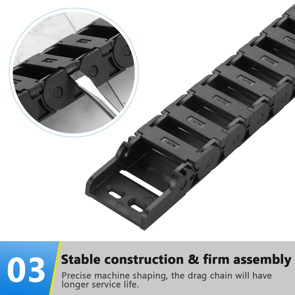 1M Black Plastic Cable Carrier - đánh giá và giá 3D Printing Plastic