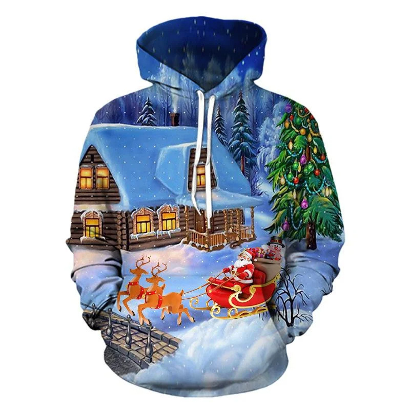 Santa Claus Cat Pattern Hoodie - đánh giá và giá 3D Printing Rabbit
