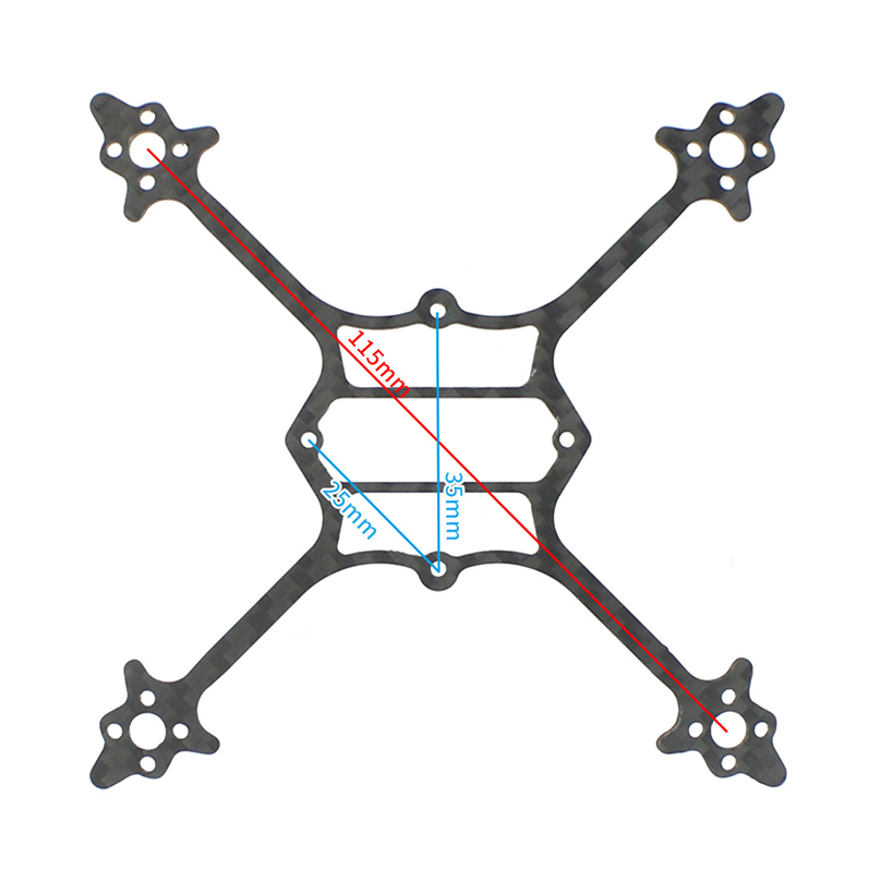 115mm Wheelbase Bottom Plate 3 - đánh giá và giá 3D Printing Drone