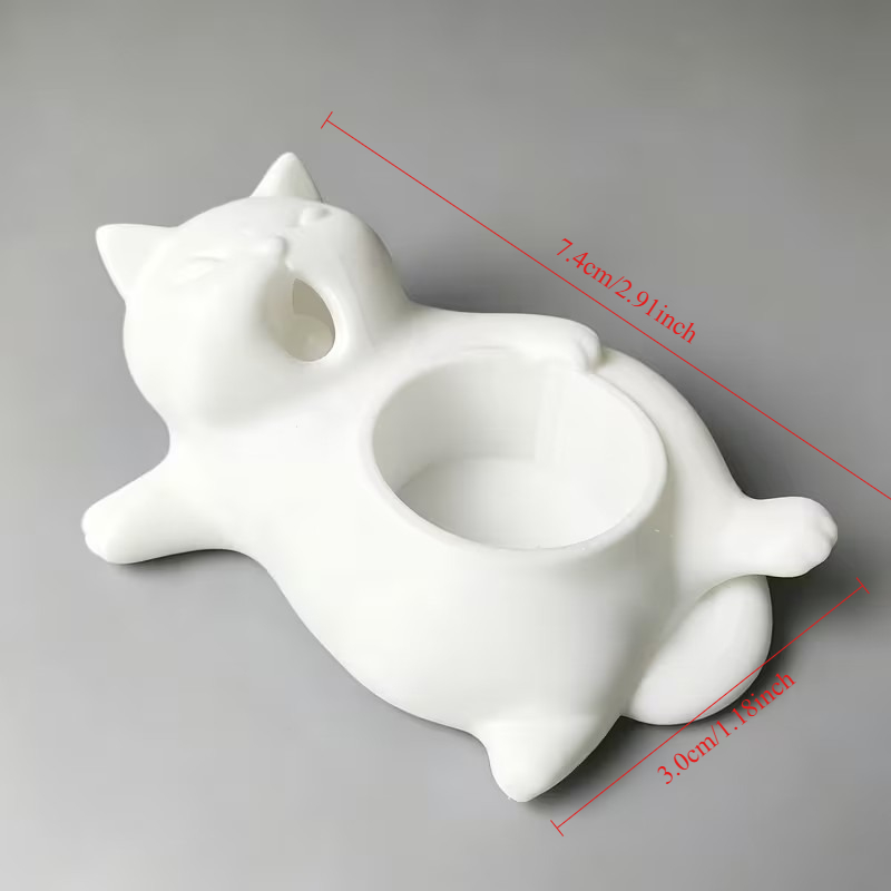 Cute White Cat Yawning Flower  - đánh giá và giá 3D Printing Pot