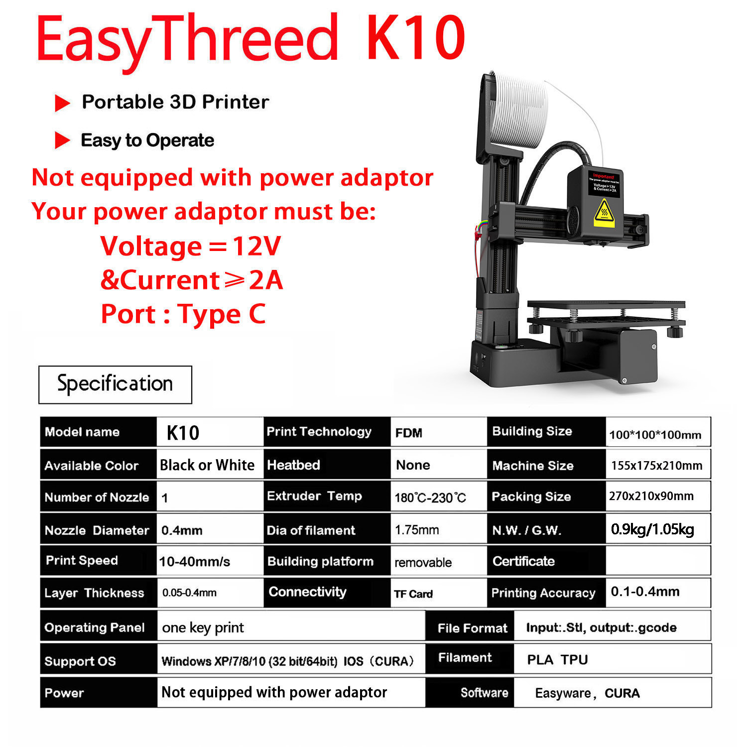 K10 Entry Level 3D Printer Min - đánh giá và giá 3D Printing Design Software