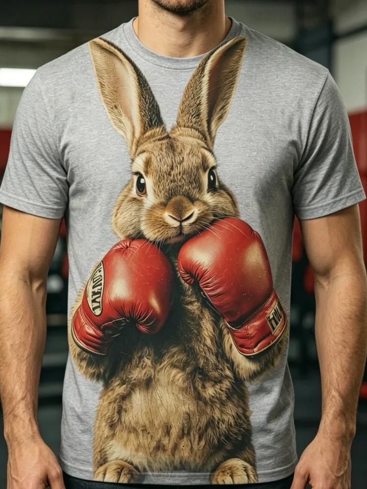 3D Boxing Rabbit Print Men's T - đánh giá và giá 3D Printing Rabbit