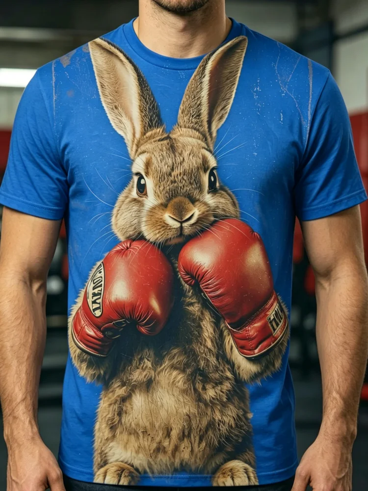 3D Boxing Rabbit Print Men's T - đánh giá và giá 3D Printing Rabbit