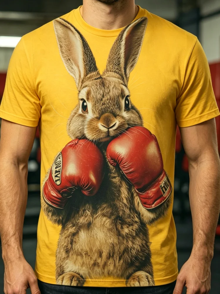 3D Boxing Rabbit Print Men's T - đánh giá và giá 3D Printing Rabbit